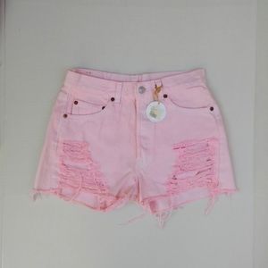 Vintage rare levis dyed Jean shorts pink